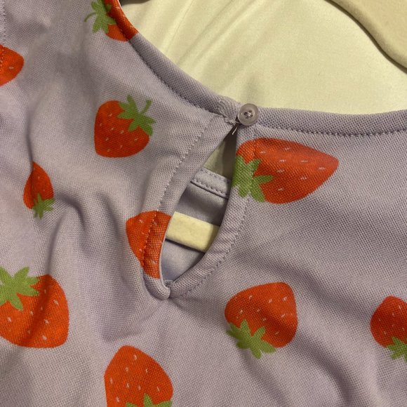 NWT Strawberry Dress Women's S/M or Girl's XXL, Mesh Fruit Purple Stretch Dress - Picture 8 of 12